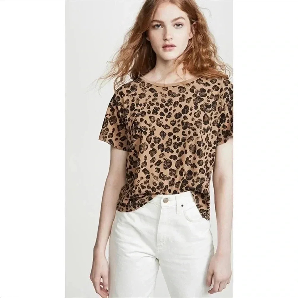 AMO leopard boxy tee